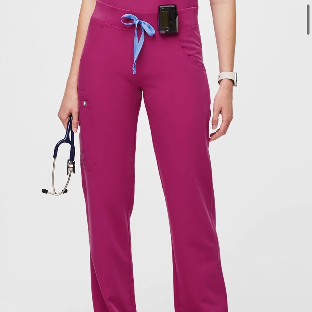 Figs scrubs Livingston small tall pants raspberry sorbet.